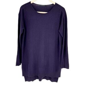 Raffi Eggplant‎ cashmere Purple Sleeve CutOut Sweater Tunic